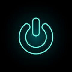 Power button neon icon. Simple thin line, outline vector of web icons for ui and ux, website or mobile application