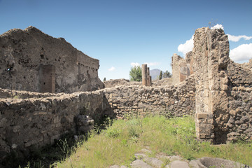 Fototapeta na wymiar unearthed city of pompeii