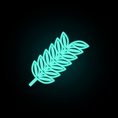 Branch with leaves neon icon. Simple thin line, outline vector of web icons for ui and ux, website or mobile application