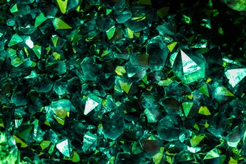 Poster Im Rahmen Emerald, Sapphire or Tourmaline green crystals. Gems. Mineral crystals in the natural environment. Stone of precious crystals on white background is insulated © Ruslan Gilmanshin