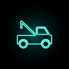 Wrecker neon icon. Simple thin line, outline vector of web icons for ui and ux, website or mobile application