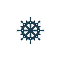 Ship wheel steering symbol vector icon