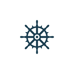 Ship wheel steering symbol vector icon