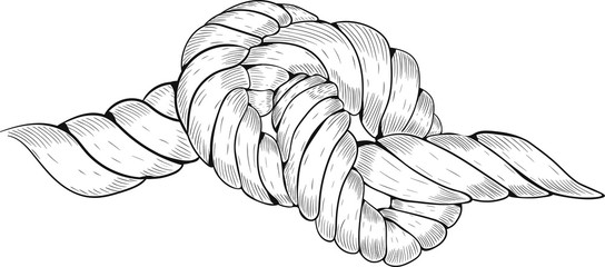 Knot hand drawn vector isolated illustration on white background. Concept for print, logo, icon 