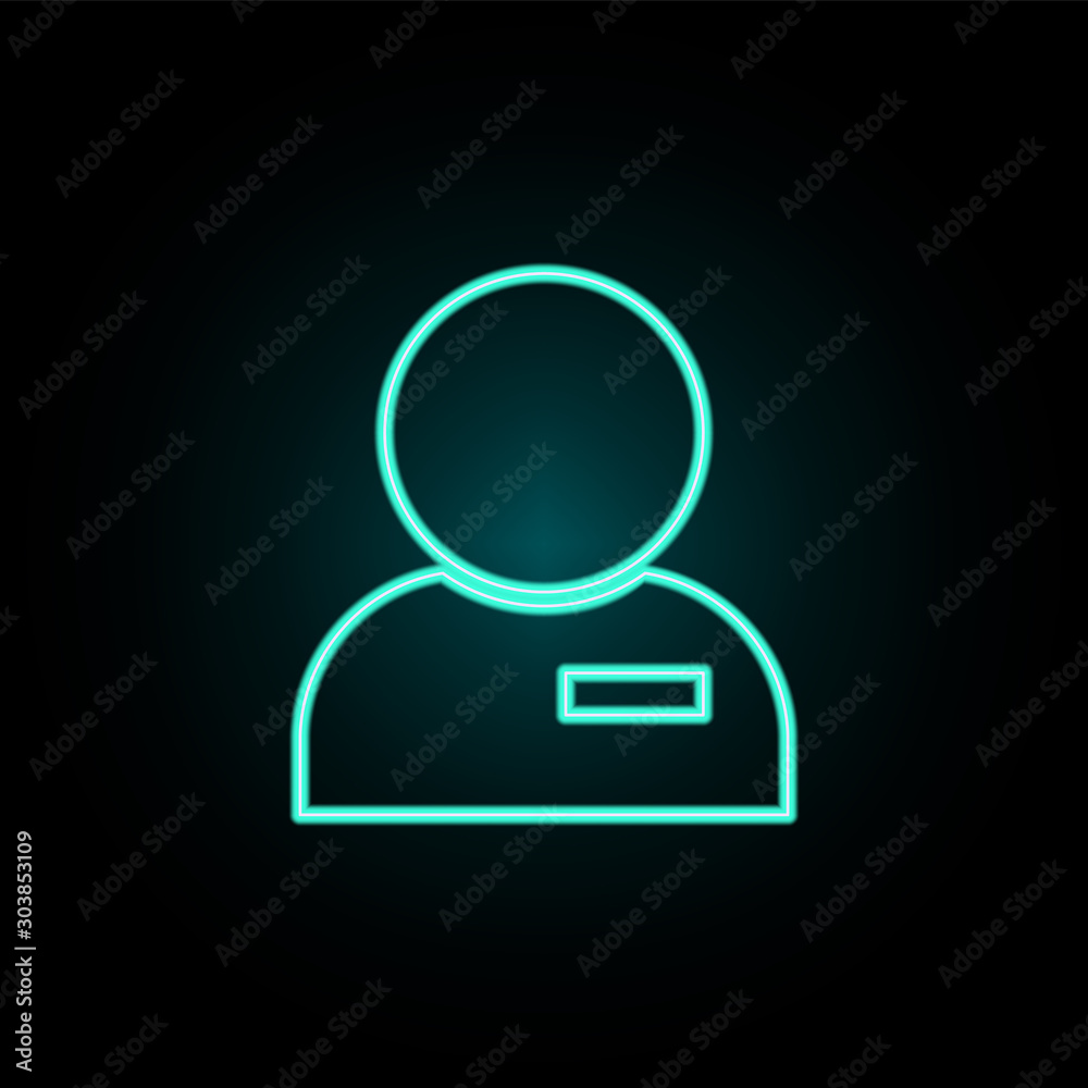 Poster deleting a contact neon icon. simple thin line, outline vector of web icons for ui and ux, website o