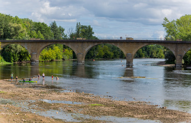 Fototapeta premium Dordogne and Vezere at Limeuil