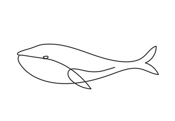 Obraz premium one line whale design silhouette.hand drawn minimalism style