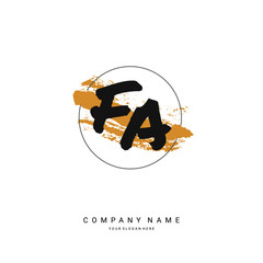 FA initial letter  circle brush template logo
