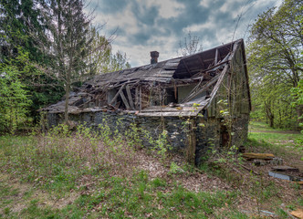 old abandoned and decayed farmhouse