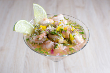  Caramel ceviche, lots of lemon and onion