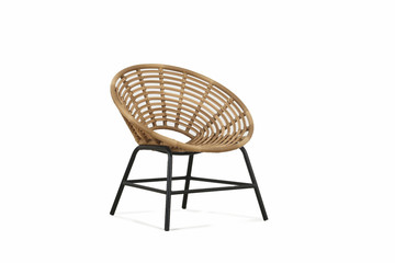 Chair natural wood single seat with rattan material, comfortable for interior/exterior furniture,...