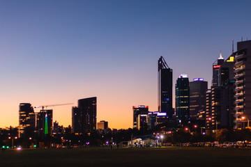 Fototapeta na wymiar city building skyline at night