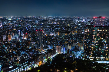 東京 夜景 東京都庁南展望室から