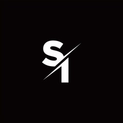SI Logo Letter Monogram Slash with Modern logo designs template