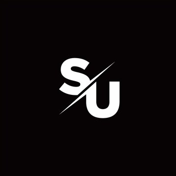 SU Logo Letter Monogram Slash with Modern logo designs template