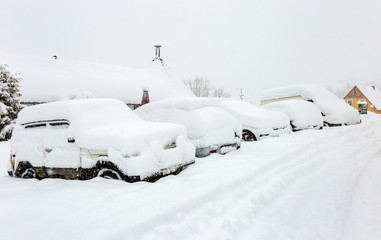 cars stuck snowy weather climate snowdrift, winter cold blizzard