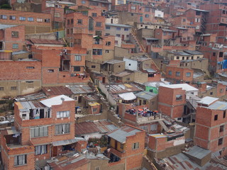 Fototapeta na wymiar View of the city from the cable car, La Paz, Bolivia