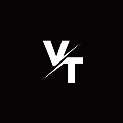 VT Logo Letter Monogram Slash with Modern logo designs template