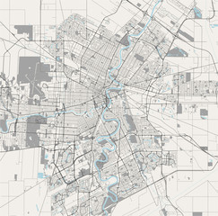 Fototapeta na wymiar map of the city of Winnipeg, Canada