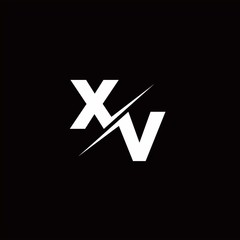 XV Logo Letter Monogram Slash with Modern logo designs template