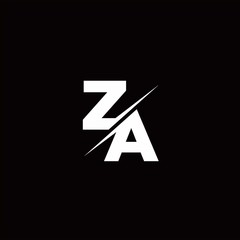 ZA Logo Letter Monogram Slash with Modern logo designs template - 303866541