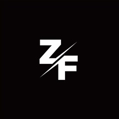 ZF Logo Letter Monogram Slash with Modern logo designs template