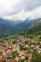 Fototapeta premium Italian village on the slope of the Dolomites
