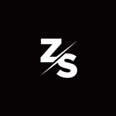 ZS Logo Letter Monogram Slash with Modern logo designs template