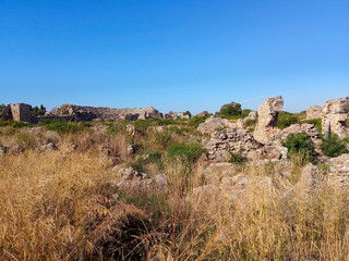 Fototapeta na wymiar Ruins of Side city, Turkey