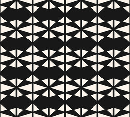 Triangles seamless pattern. Vector abstract black and white geometric texture