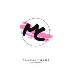 MC initial letter circle brush template logo