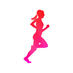 Fototapeta na wymiar silhouette of woman running 