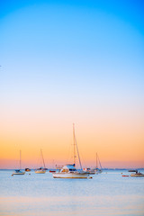 Fototapeta premium sailboat at sunset