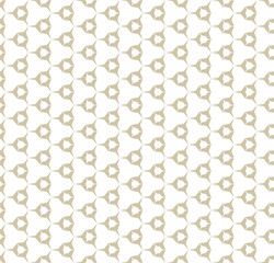 Vector geometric seamless pattern. Gold and white texture with grid, net, mesh