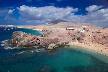 playa Papagayo beach, lanzarote, canary islands.