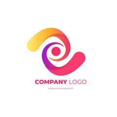 Modern and elegant gradient eye vision logo. Design elements for business branding and trademark. shape futuristic style. Vector EPS 10