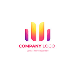 Modern and elegant gradient company logo. Design elements for start up branding and trademark. shape futuristic style. Vector EPS 10