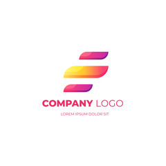 Modern and elegant gradient company logo. Design elements for start up branding and trademark. shape futuristic style. Vector EPS 10