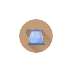electric kettle colorful vector flat icon