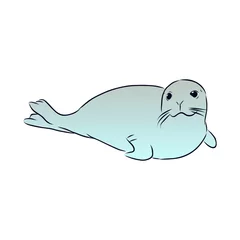 Deurstickers vectorillustratie van zeehond © Elala 9161