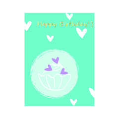 happy birthday greeting card vector illustration 