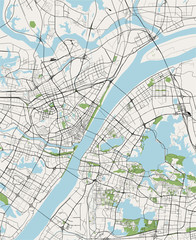 Obraz premium map of the city of Wuhan, China