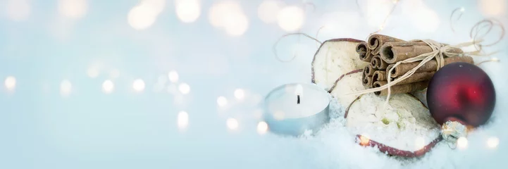 Deurstickers Christmas decoration in snow © gudrun