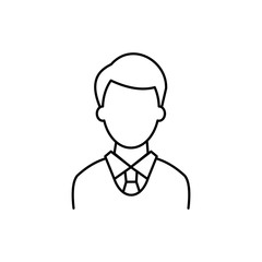 Student icon. Outline thin line flat illustration. Isolated on white background. 