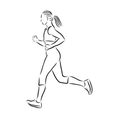 Fototapeta na wymiar silhouette of a woman running 