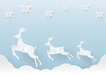 Reindeer Merry Christmas Vector Art and Illustration
