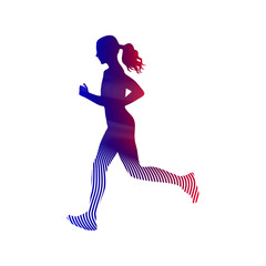 girl running on white background