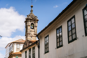 Fototapeta na wymiar A detail of a street in the city of Santiago Galicia