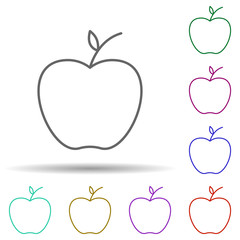 An apple multi color icon. Simple thin line, outline vector of education icons for ui and ux, website or mobile application