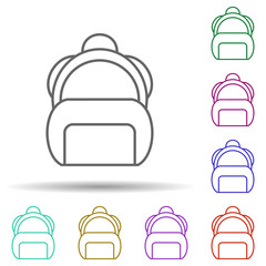 School bag multi color icon. Simple thin line, outline vector of education icons for ui and ux, website or mobile application